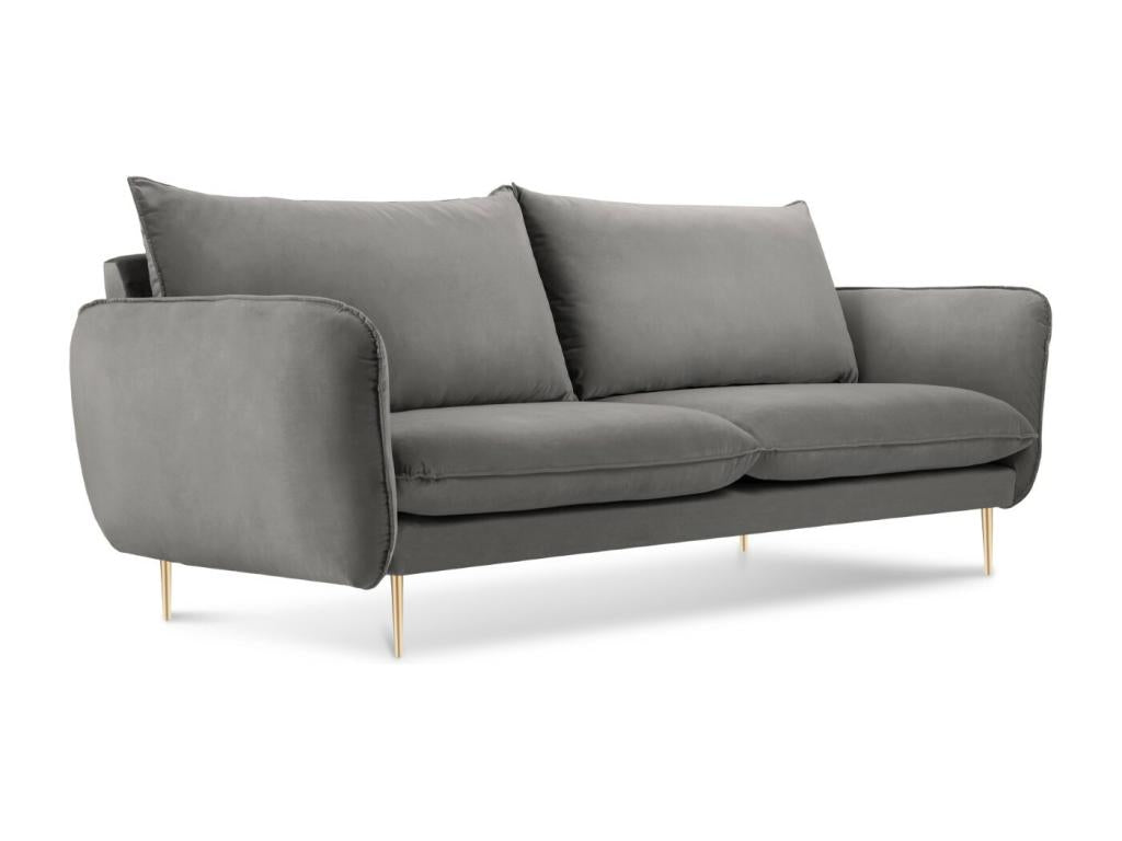 Meublita - Meublita 2-seater sofa in light grey velvet - 160x92x95cm