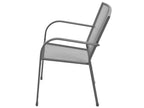 Stackable garden chairs, 2 pieces, steel, grey