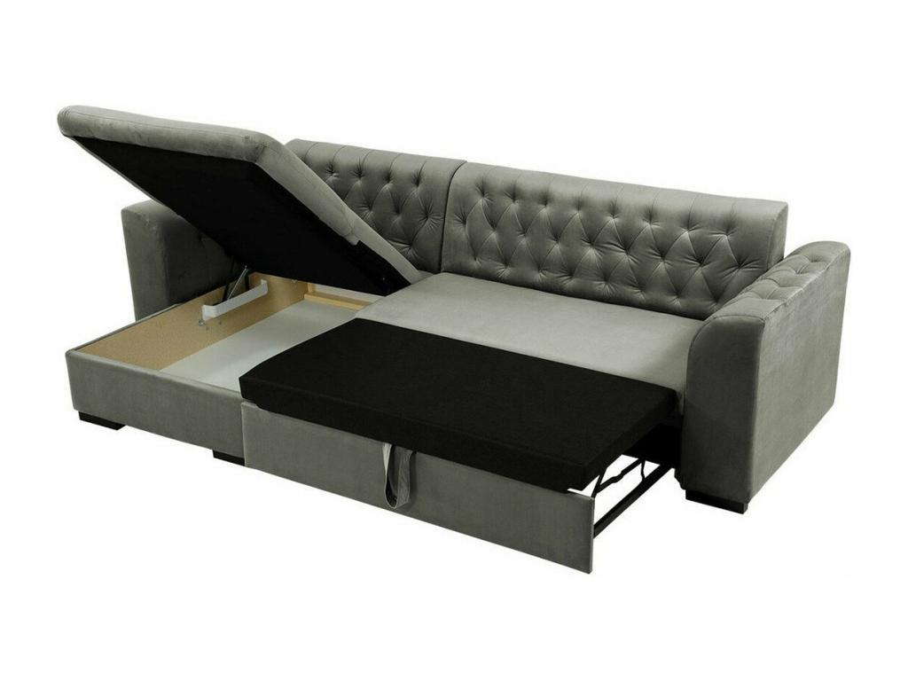 Meublita corner sofa Meublita 252 Black Sleeping function Bedding box