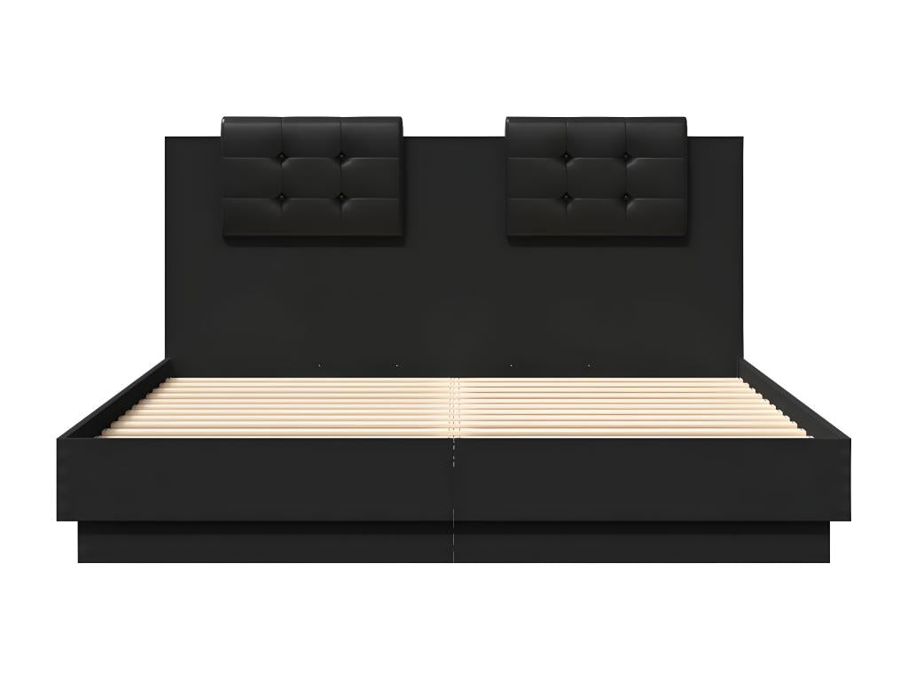 Black bed frame without mattress, 140x200 cm