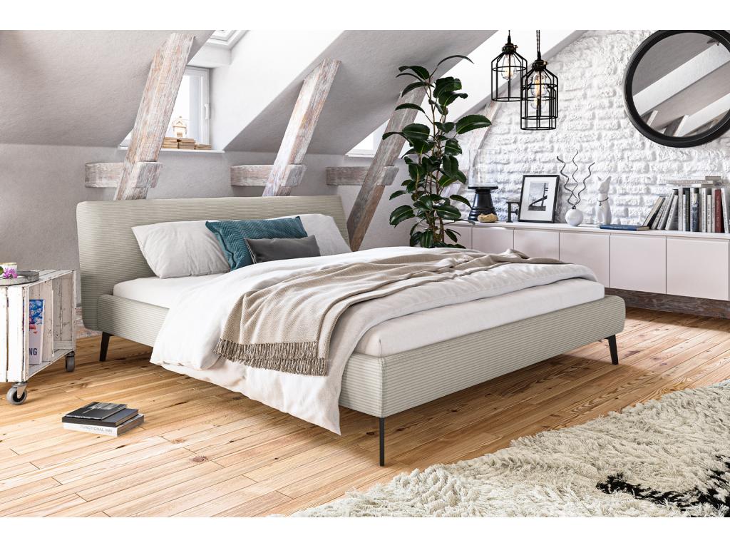 Bed - stone grey corduroy - Meublita
