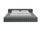 Upholstered velvet bed 160x200 - steel - Meublita
