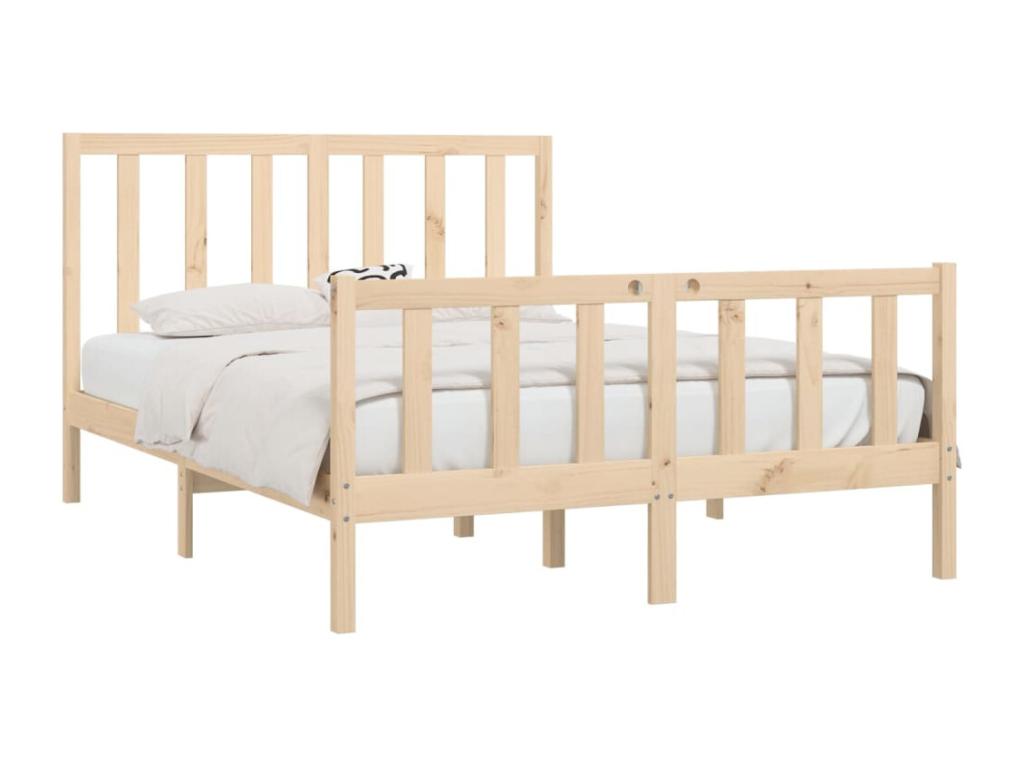 Solid wood bed frame 160x200 cm