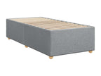 Meublita bed base with light grey mattress 90x200 cm fabric