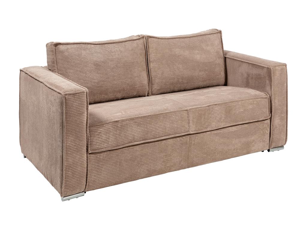 Meublita 3-seater express convertible sofa in corduroy - Meublita sleeping area 140 cm wide - Meublita 22 cm mattress