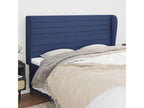 Headboard with wings, Blue, 203x23x118/128 cm, Fabric