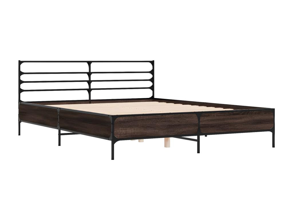 Bed frame without mattress, brown oak, 160x200 cm