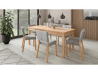 Modern chair in natural beech wood and choice of fabric Kloba-Tissu 27129