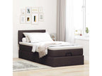 Ottoman bed frame with dark brown mattress 90x200 cm fabric