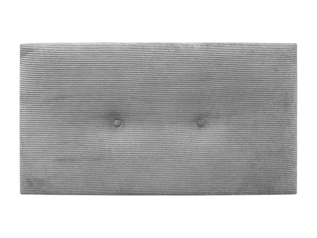 Meublita Plain Corduroy Headboard with Buttons 105x50 cm Beds 105 cm - Grey