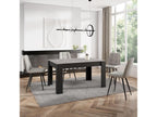 Dining table 140x90x76 cm For 6 people Living room furniture Cement and Black