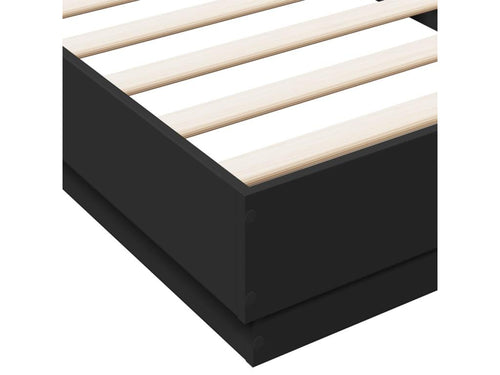 Black engineered wood bed frame without mattress, 100x200 cm