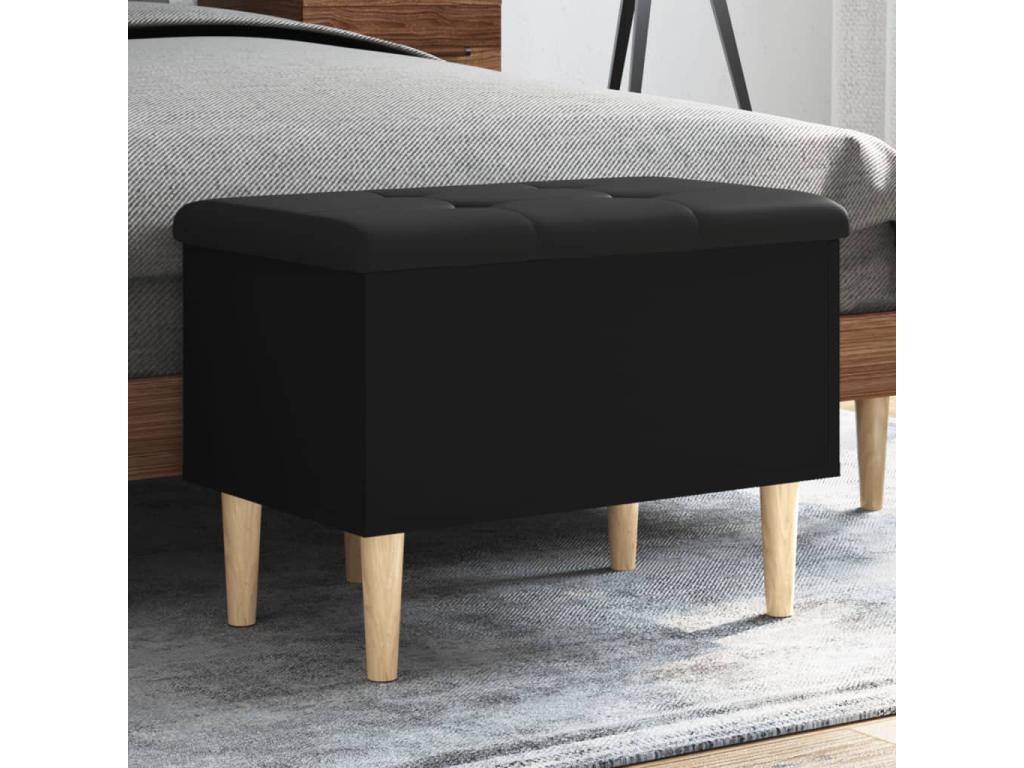 Black storage bench 62x42x46 engineered wood