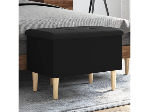 Black storage bench 62x42x46 engineered wood