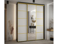 Meublita 5 Sliding Door Wardrobe 235.2/180/60 3 Doors Black/White/Gold