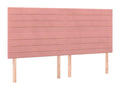4-piece headboard set, pink, 80x5x78/88 cm, velvet