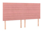 4-piece headboard set, pink, 80x5x78/88 cm, velvet