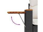 7-piece garden furniture set with cushions, black woven resin