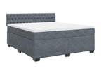Meublita bed base and mattress, Dark Grey 180x200cm Velvet