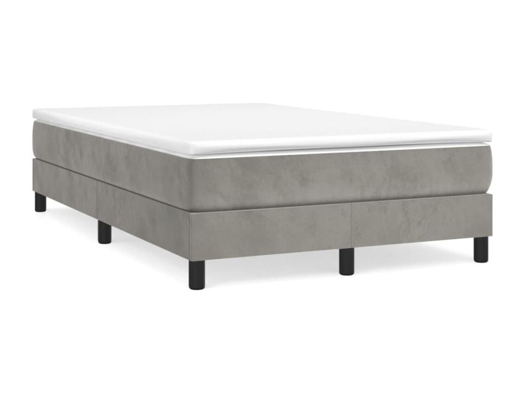 Meublita bed base and mattress, light grey, 120x200cm, velvet
