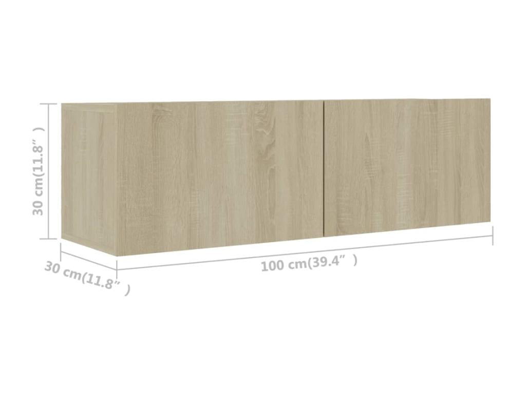 Meublita 2-Piece TV Unit Set, Oak Finish, Chipboard