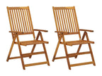 2-piece reclining garden chairs with cushions, Meublita wood