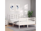 Bed frame with white headboard, 140x190 cm, solid wood
