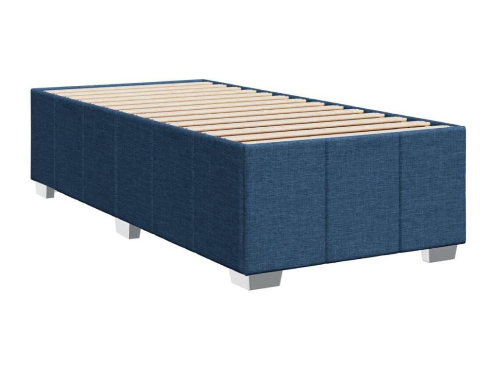Meublita bed base with mattress, blue, 100x200 cm, fabric