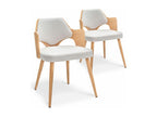 Set of 2 Dima Scandinavian chairs in light oak and beige bouclé fabric