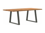 Dining table with natural edge, 200x100x74cm, solid oak wood