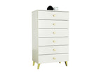 Meublita MOBI Cashmere Chest of Drawers, 60 cm, 6 Drawers, Cashmere Front, 60x37x104 cm