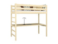 Wooden loft bed - with desk N01 Light Pine 120x190