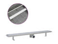 Silver linear shower drain 93x14x7 cm 02 0003062