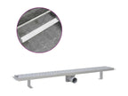 Silver linear shower drain 93x14x7 cm 02 0003062