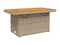 Meublita Premium - Beige garden table 90x55x71 cm, woven resin and wood Meublita
