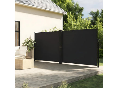 Black retractable side awning 180x600 cm