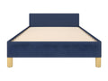 Bed frame with headboard, blue, 90x190 cm, fabric