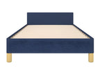 Bed frame with headboard, blue, 90x190 cm, fabric