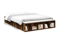Smoked oak bed frame without mattress, 140x200 cm