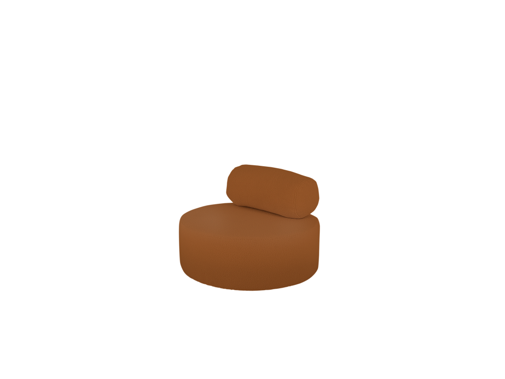 Round looped armchair in copper-brown color, 105x50cm