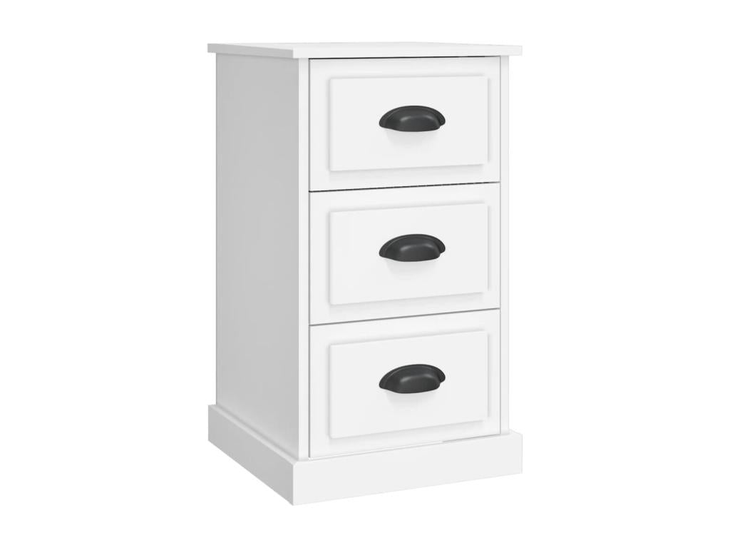 White bedside table 39x39x67 cm engineered wood