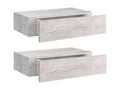 2-piece wall-mounted drawer shelves, concrete grey, 40x23.5x10 cm, MDF