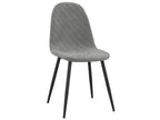 Meublita chair with black metal legs and light grey velvet seat - Set of 2