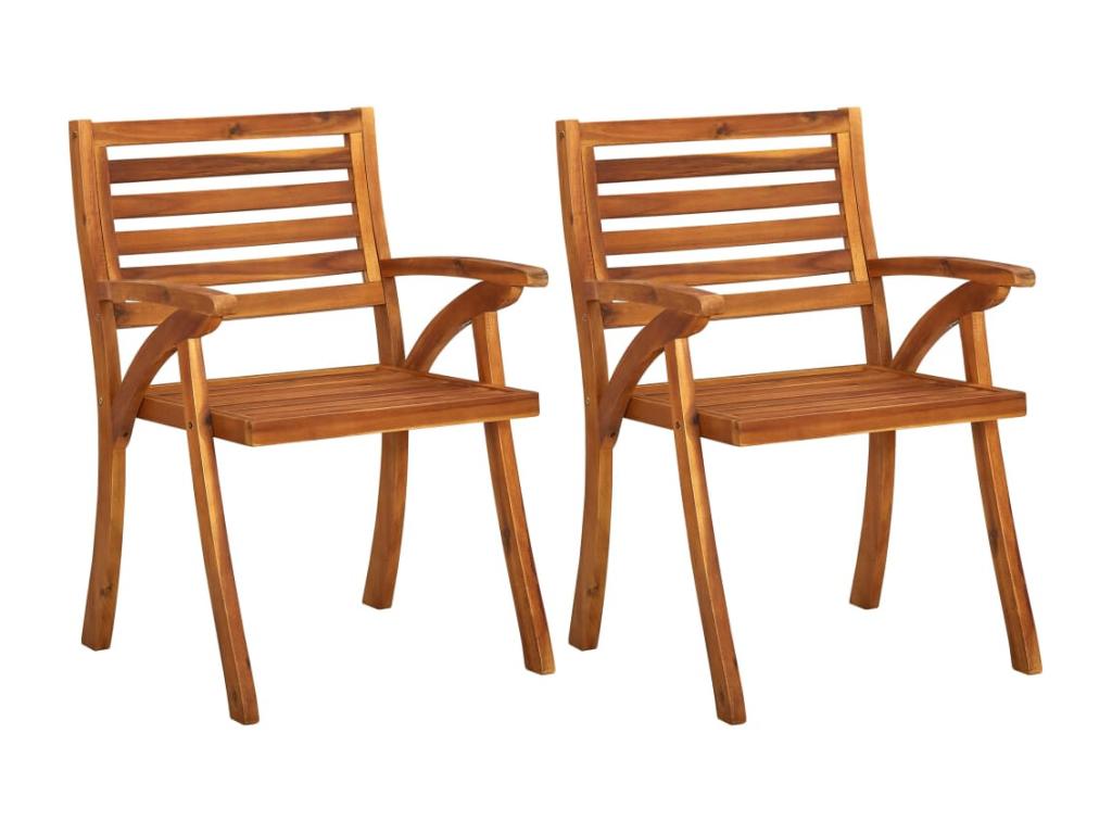Garden dining chairs with cushions, 2 pieces, Meublita solid wood