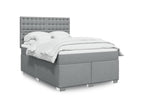 Meublita bed base with light grey mattress 140x200cm fabric