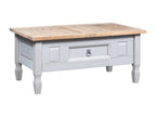 Mexican pine coffee table, Meublita range, grey, 100x60x45 cm