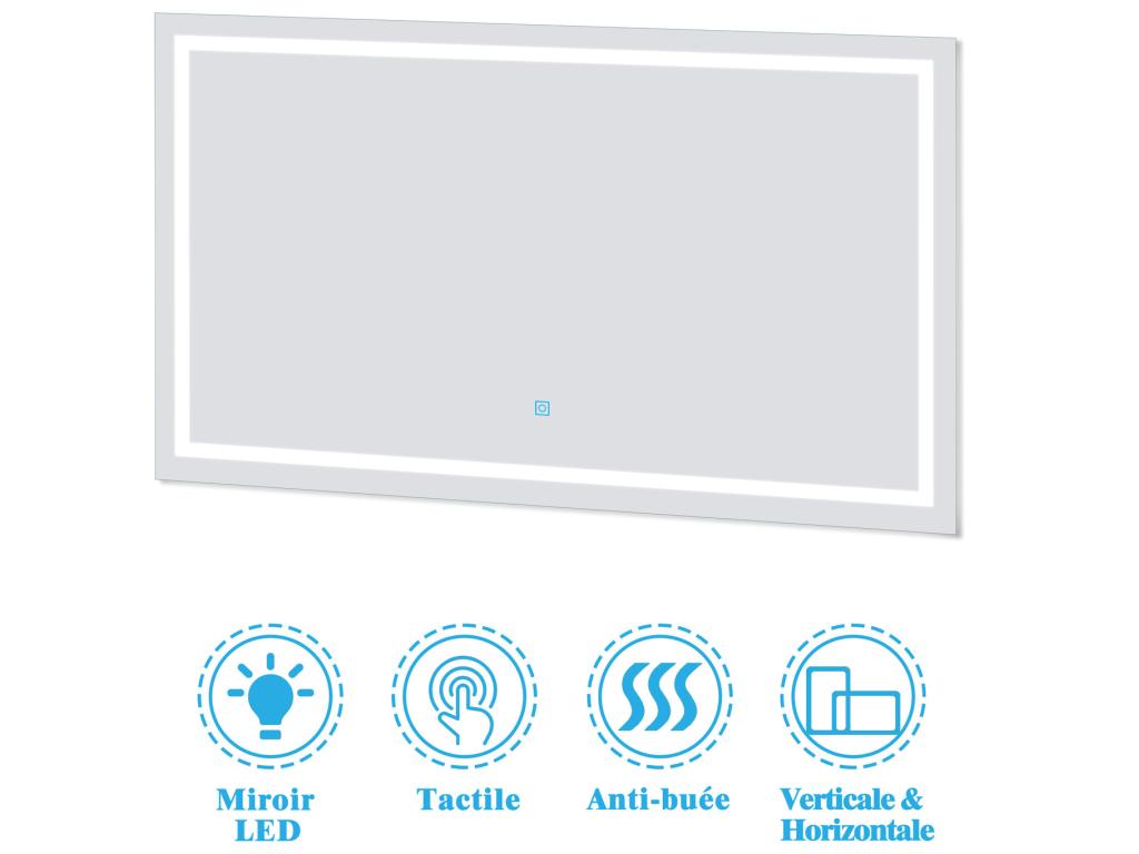 Bathroom furniture set 100cm with pedestal sink and LED mirror in anthracite