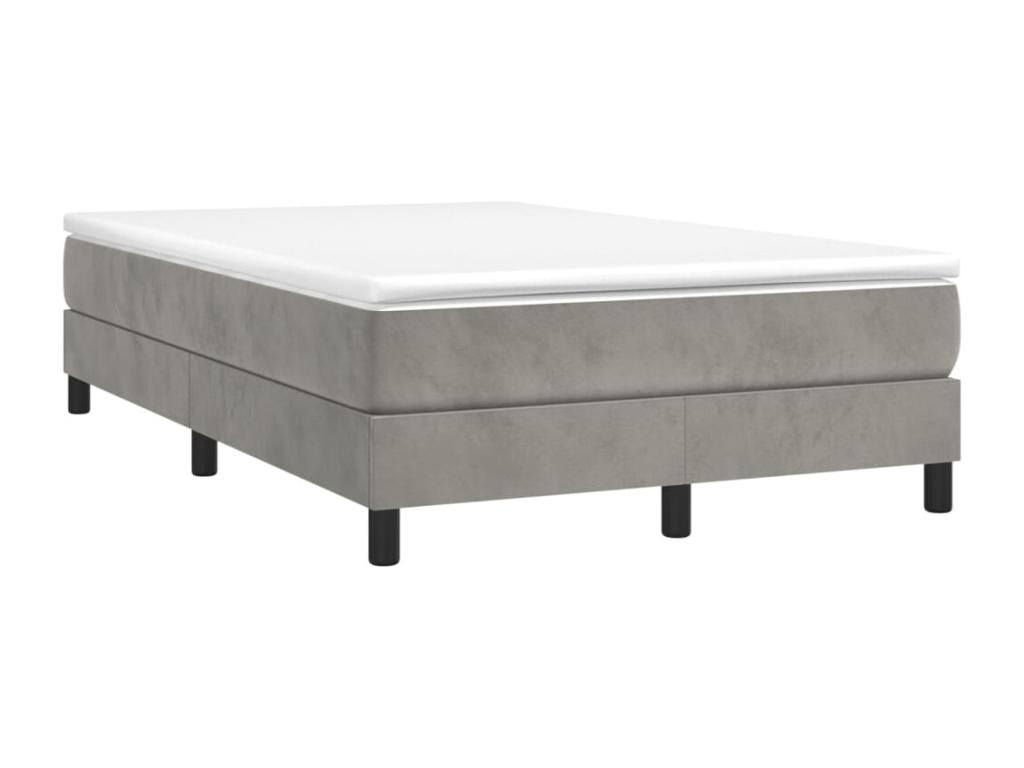 Meublita bed base and mattress, light grey, 120x200cm, velvet