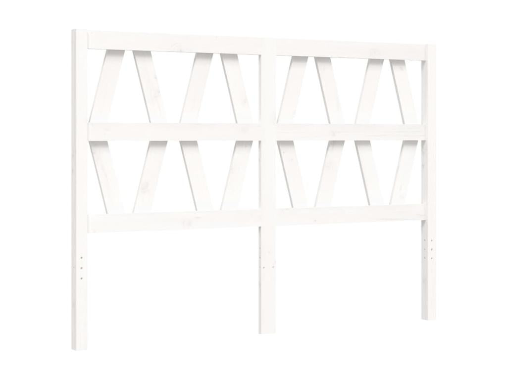 Bed frame with white headboard, 120x200 cm, solid wood