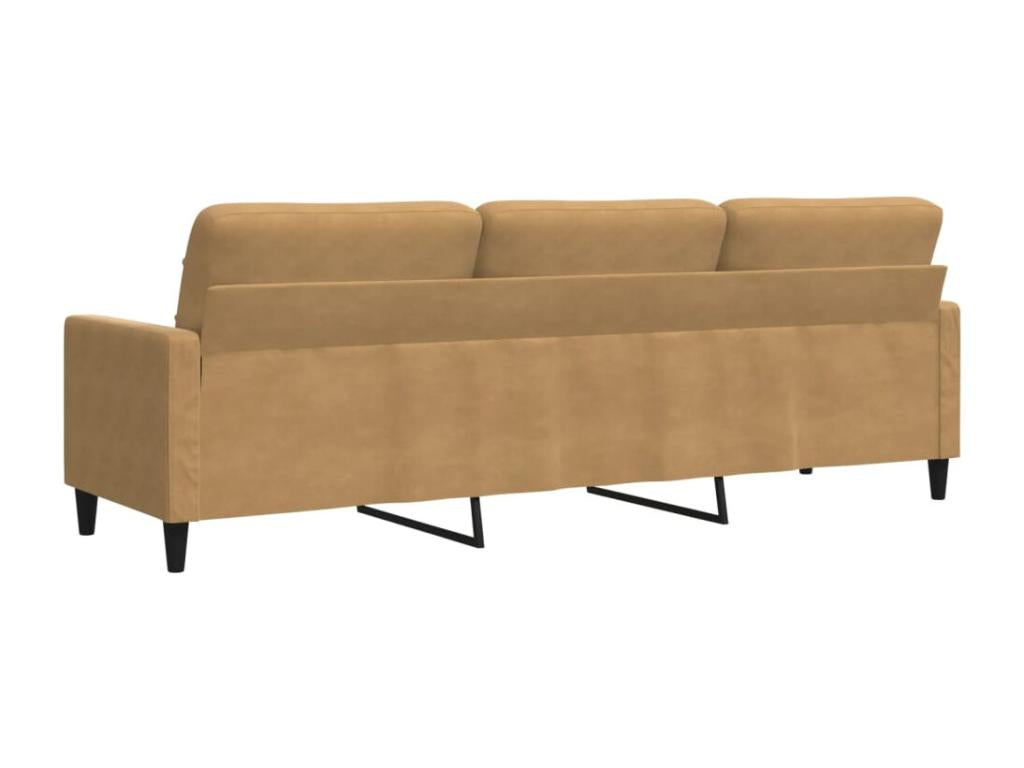 3-seater sofa, brown, 210 cm, velvet
